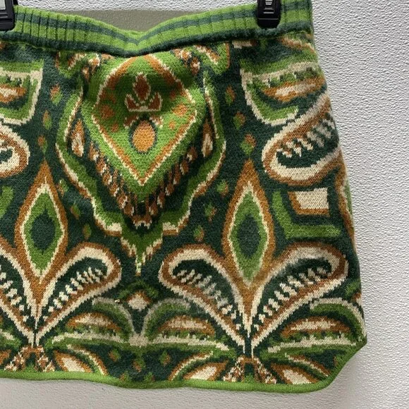 Farm Rio Women's Pineapple Ikat Knit Mini Skirt Green Size XL | Vibrant Tropical - Picture 4 of 10